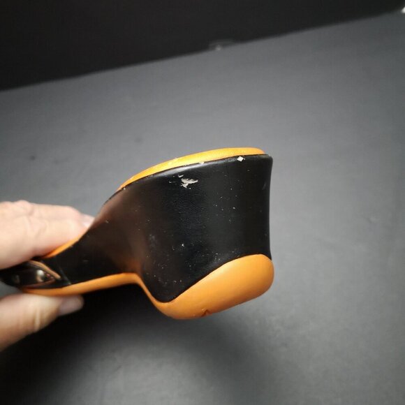 Harley Davidson Motor Cycles Ladies Size 6 Orange & Black Wedge Heel Sandals - Picture 14 of 14